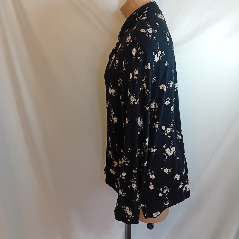 Déesse Lingerie Plus Size Button Down Sleep Top Floral Boho Cozy Loungewear 1X - Picture 4 of 16